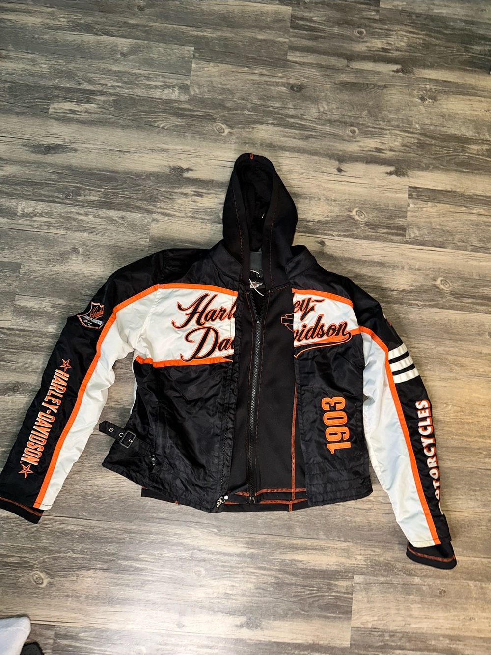 Harley-Davidson Women’s 1903 Riding Jacket & Removable Hoodie Size M